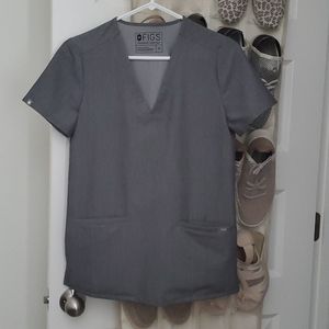 Figs Graphite XS Scrub Top